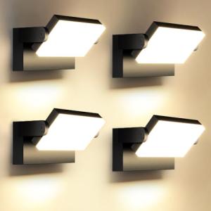 LEDMO 4 Piezas 60W Apliques Pared Exterior Interior 360° Ro…