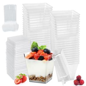 LPAMABA 50 PCS Vasos de Postre Plastico 210ml Vasos de Post…