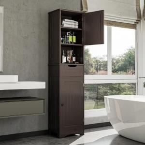 Bealife Mueble Columna de Baño Estrecho con Estantes Ajusta…