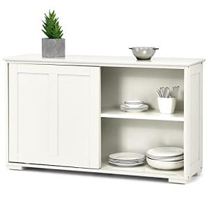 GIANTEX Aparador Bajo con Puertas, Mueble de Cocina con Est…
