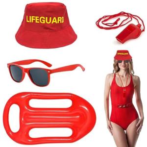 JOZMMZEOOA 4 Pzs Socorrista Disfraz,Accesorios de Salvavida…