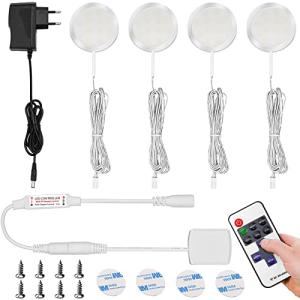 ALFFREUDE Luces para Gabinetes LED (4 luces, Blanco cálido)…