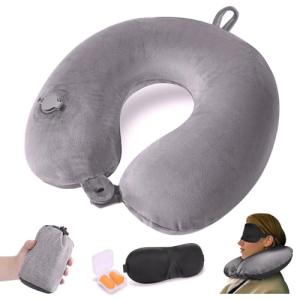 JetsCush Almohada de Viaje Hinchable, Cojin Cuello Viaje Co…