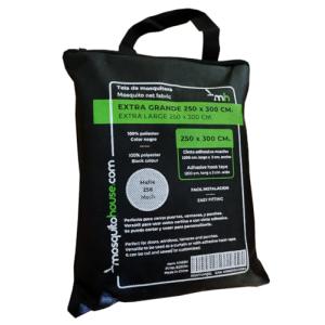 Tela de mosquitera 3 metros x 2,50 metros (Negro con cinta…