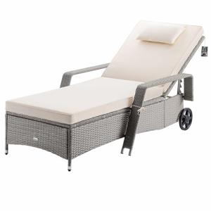 CASARIA® Tumbona Jardín Poliratán hasta 160kg 193x90cm Resp…