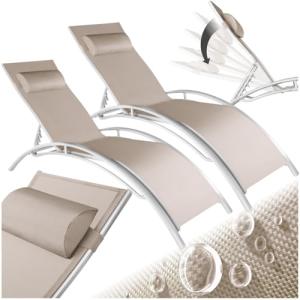 TecTake® Set de 2 Tumbonas Jardín Exterior, Tumbona Plegabl…