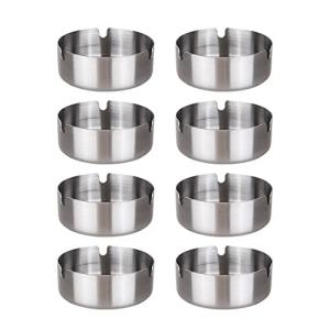 8 ceniceros de 8 cm de acero inoxidable, cenicero redondo p…