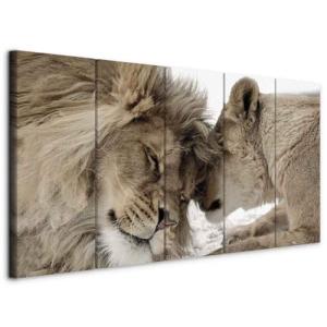 murando - Cuadro en Lienzo León 5 piezas - Impresión en mat…