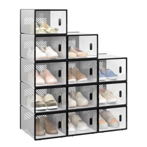 WOLTU 12X Cajas de Zapatos de Plástico Cajas Transparentes…