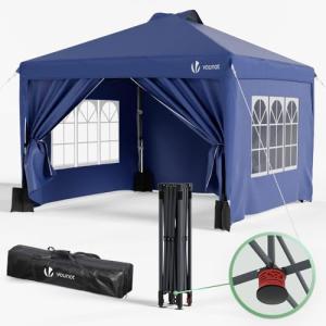 VOUNOT® Carpa Plegable Gazebo 3x3m Botón Central, Cenador P…