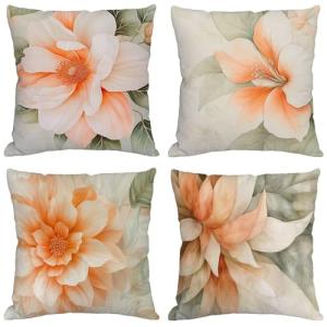 Fundas Cojines 70x70 cm Juego de 4 Color Naranja Cojines Ex…
