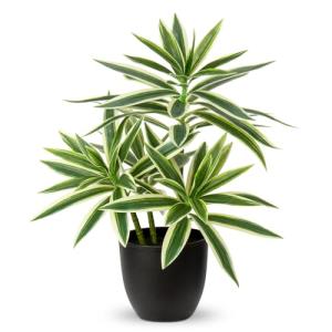 Oairse Plantas falsas de 41 cm en macetas negras, planta ar…