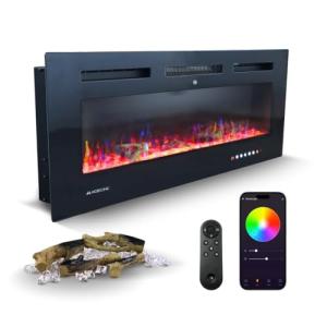 Mobiclinic®, Chimenea Eléctrica de Pared, 106.5x12x43 cm, 9…