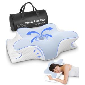 Huifoo Almohada cervical, almohada para dormir de lado, alm…