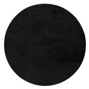 HomebyHome Alfombra para salón, 120 cm, redonda, negra, lav…