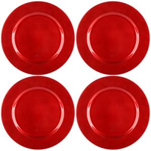 com-four® 4x Platos de Carga en Rojo Brillante - Platillos…