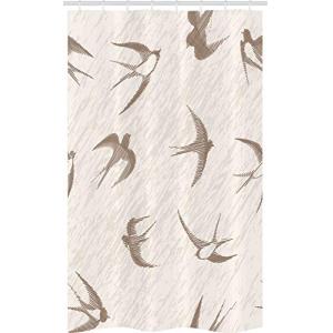 ABAKUHAUS Aves Cortina para baño, Pájaros de Vuelo, Tela co…