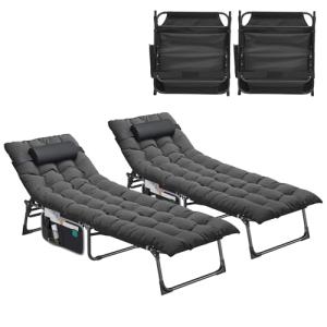 YITAHOME 2X Tumbona Plegable Playa con Cojín 190x68x31cm Tu…