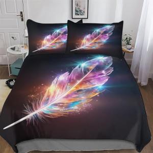 PPZYY Ropa de cama de plumas coloridas, ropa de cama agrada…