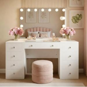 CLP Tocador Tiline con Espejo Hollywood I Tocador con ilumi…