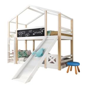 Litera Infantil Casa del Árbol con Tobogán y Escalera, 90x2…