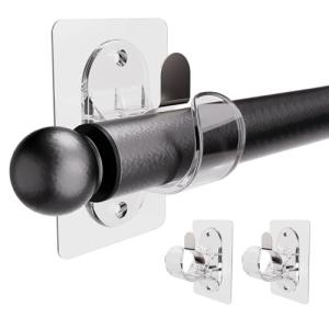 BelleVive Pack de 2 soportes para barra de cortina sin tala…
