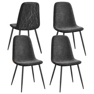 VASAGLE Sillas de Comedor, Juego de 4, Soporte de Metal, Pi…