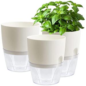 GiReich 3 Piezas Macetas con Riego Automático, Blanco 15.3c…