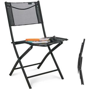 Homecall - Silla de jardín plegable (negro)