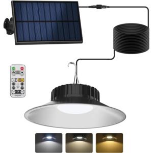NATPOW lampara techo solar, Lámpara Solar Colgante LED, 2 M…