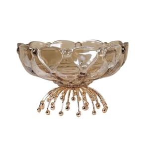 AFGFGHES Fruteros Plato De Fruta De Cristal Alto, Sencillo…