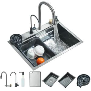 TVTIUO Fregadero de Cocina Multifuncional, Fregadero de Coc…