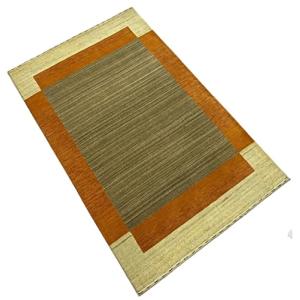 Alfombra 100% lana compatible con marrón, beige y naranja,…