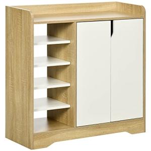 HOMCOM Mueble Zapatero Moderno Zapatero Estrecho con 2 Puer…