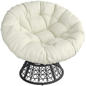Yaheetech Sillón Papasan Giratorio 360°con Cojín Grueso de…