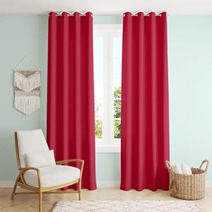 Dalina Textil- Cortina Salón Dormitorio Liso Color Rojo - C…