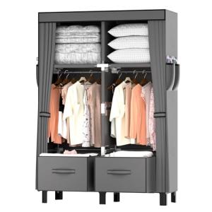 LOEFME Armario de tela 85 x 45 x 172 cm – Armario plegable…