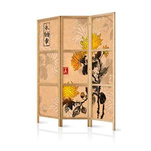 murando - Biombo Flores 135x171 cm 3 Paneles Lienzo de Teji…