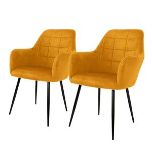 ECD Germany 2X Sillas de Comedor Color Ocre (Amarillo Mosta…