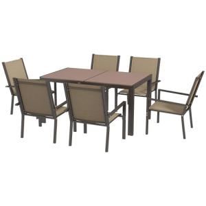 Outsunny Conjunto de Comedor de Exterior de 7 Piezas Conjun…
