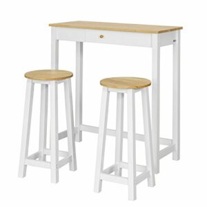 SoBuy Set de 1 Mesa y 2 taburetes Mesa Alta de Bar y 2 tabu…