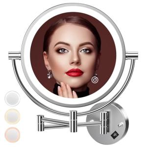 Auxmir Espejo Maquillaje con Luz Pared, Aumento 1X/10X Dobl…