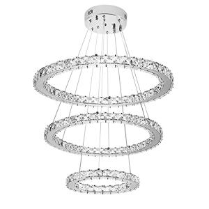 Aufun 72W cristal moderno LED 3 anillo diseño, lámpara de t…