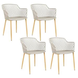 HOME DECO FACTORY Juego de 4 sillones Exteriores Malaga Top…