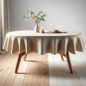 SANLEHAUSE Mantel de Lino Beige 155 x 260cm Mantel de Mesa…