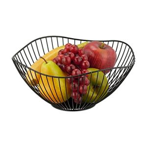 Relaxdays Frutero Metálico, Cesta Ovalada, 11,5 x 26 cm, Bo…