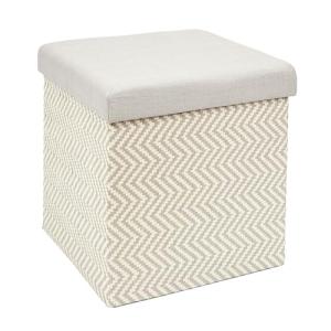 THE HOME DECO LIGHT Caja-PUF Plegable Trenzado Gri