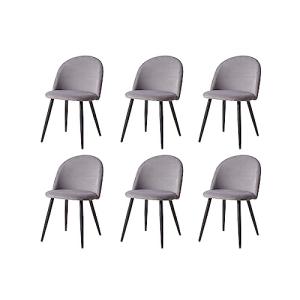 GrandCA HOME Juego de 6 Sillas de Comedor De Terciopelo, Si…