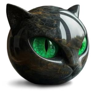 Muzrunq Escultura de Gato Negro de Lujo, Figura de Gato de…