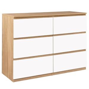 IDMarket TOMI - Cómoda de 6 cajones 110 cm, madera de haya,…